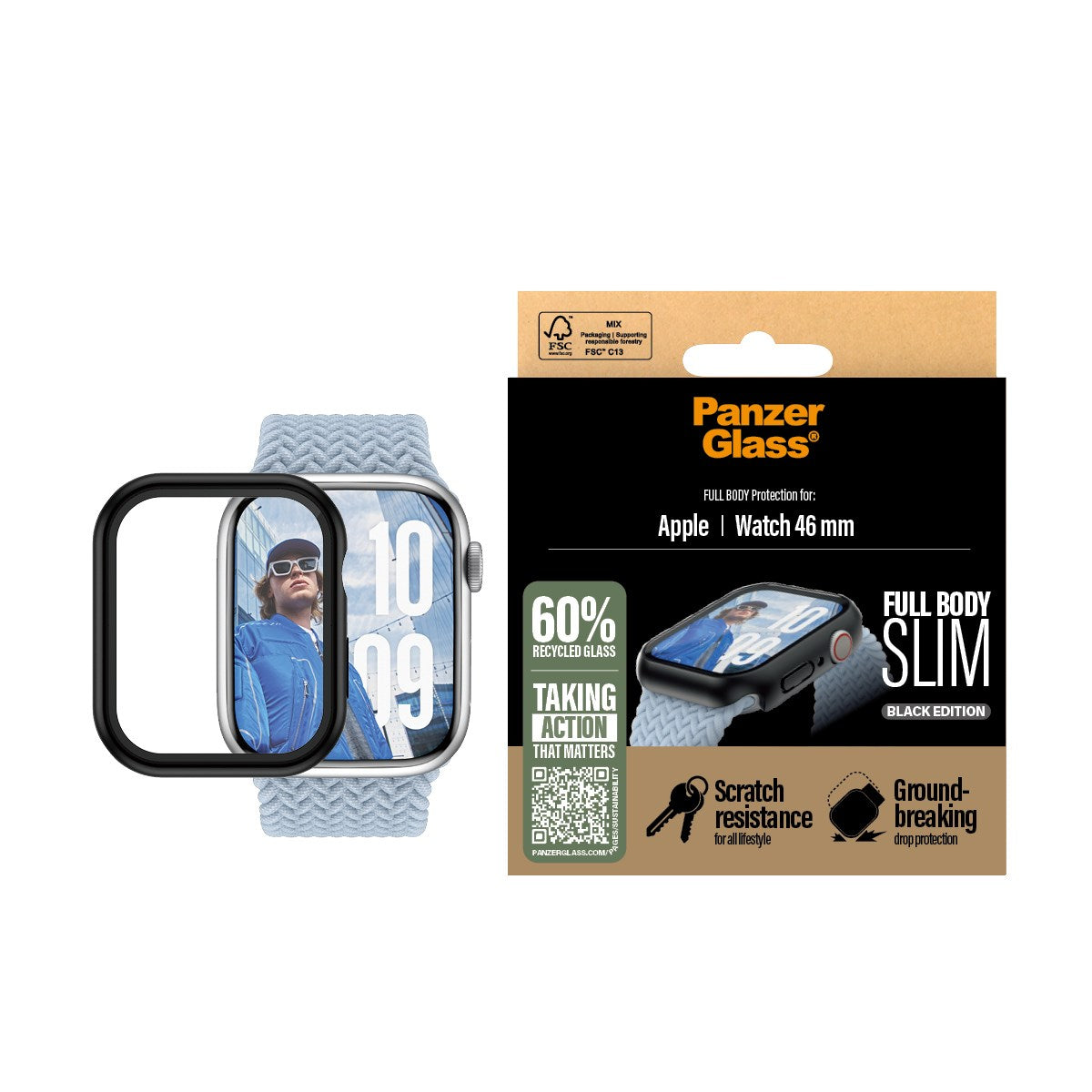 PanzerGlass® Case Squad Full Body Slim Schwarz Apple Watch Series 11 | 10 | 46mm